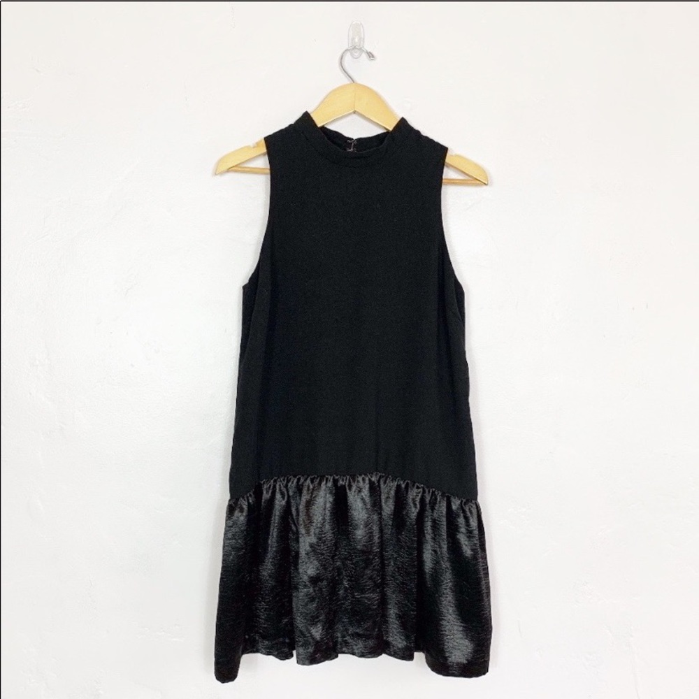 English Factory Black Low Ruffle Hem Dress